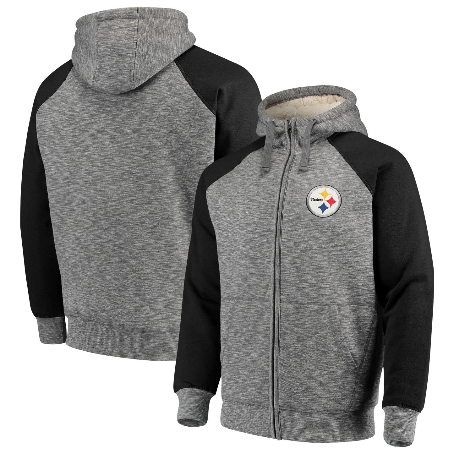 Pittsburgh Steelers Heathered Gray/Black Turning Point Hooded Jacket by G-III