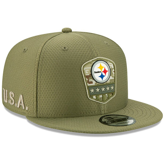 Pittsburgh Steelers New Era Salute to Service Trucker 9Fifty Snapback Hat