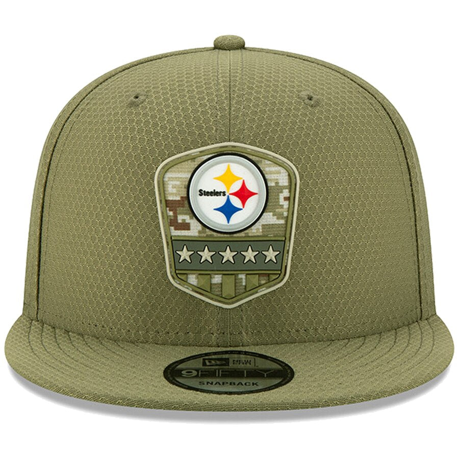 Pittsburgh Steelers New Era Salute to Service Trucker 9Fifty Snapback Hat