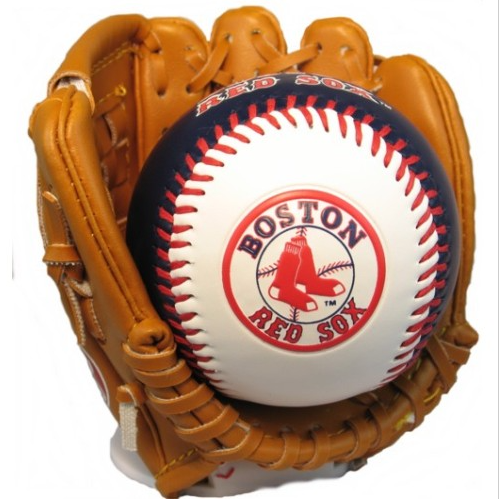 Boston Red Sox Rawlings Mini Glove and Baseball Set