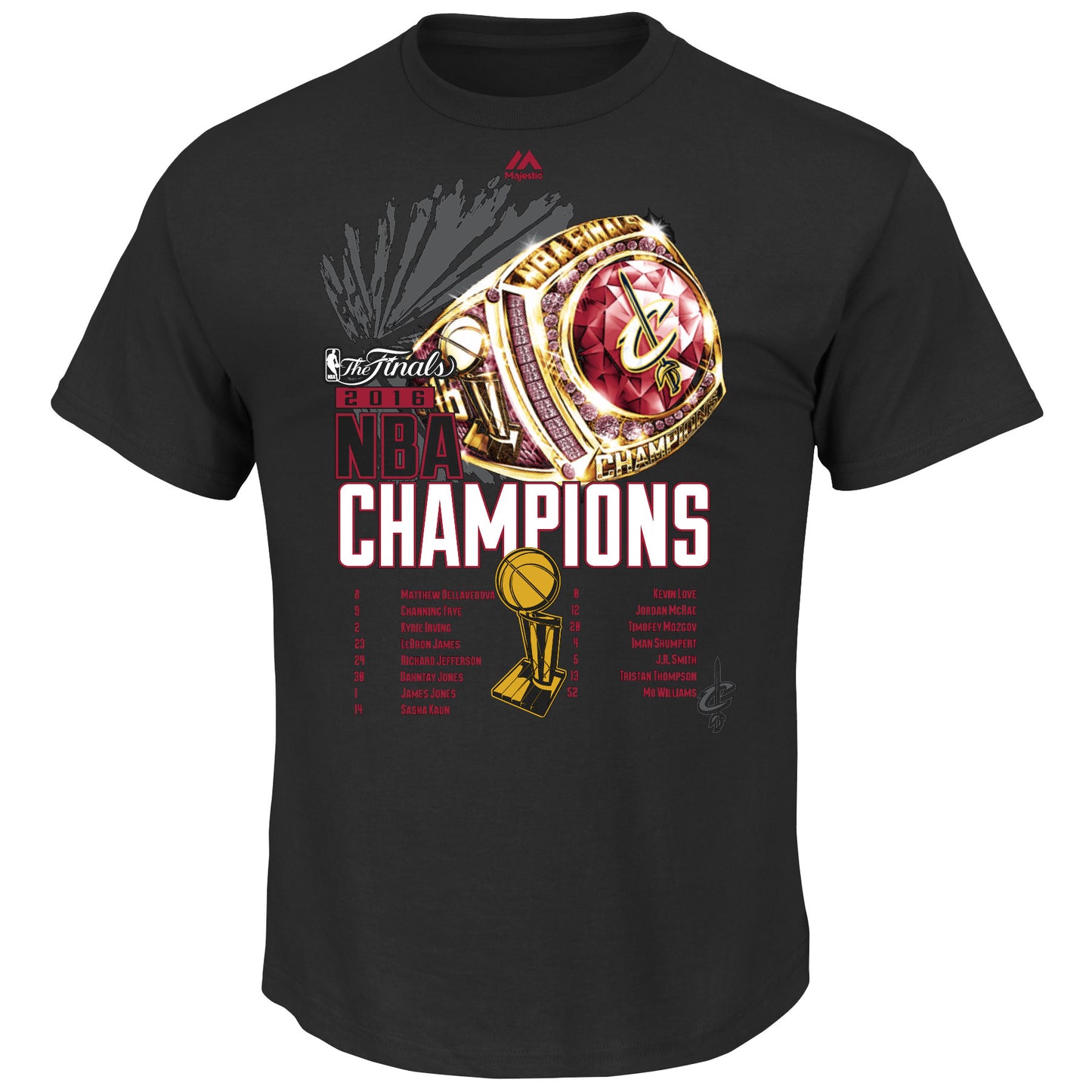 Cleveland Cavaliers Youth Majestic 2016 NBA Finals Talk to the Rings Roster Tee