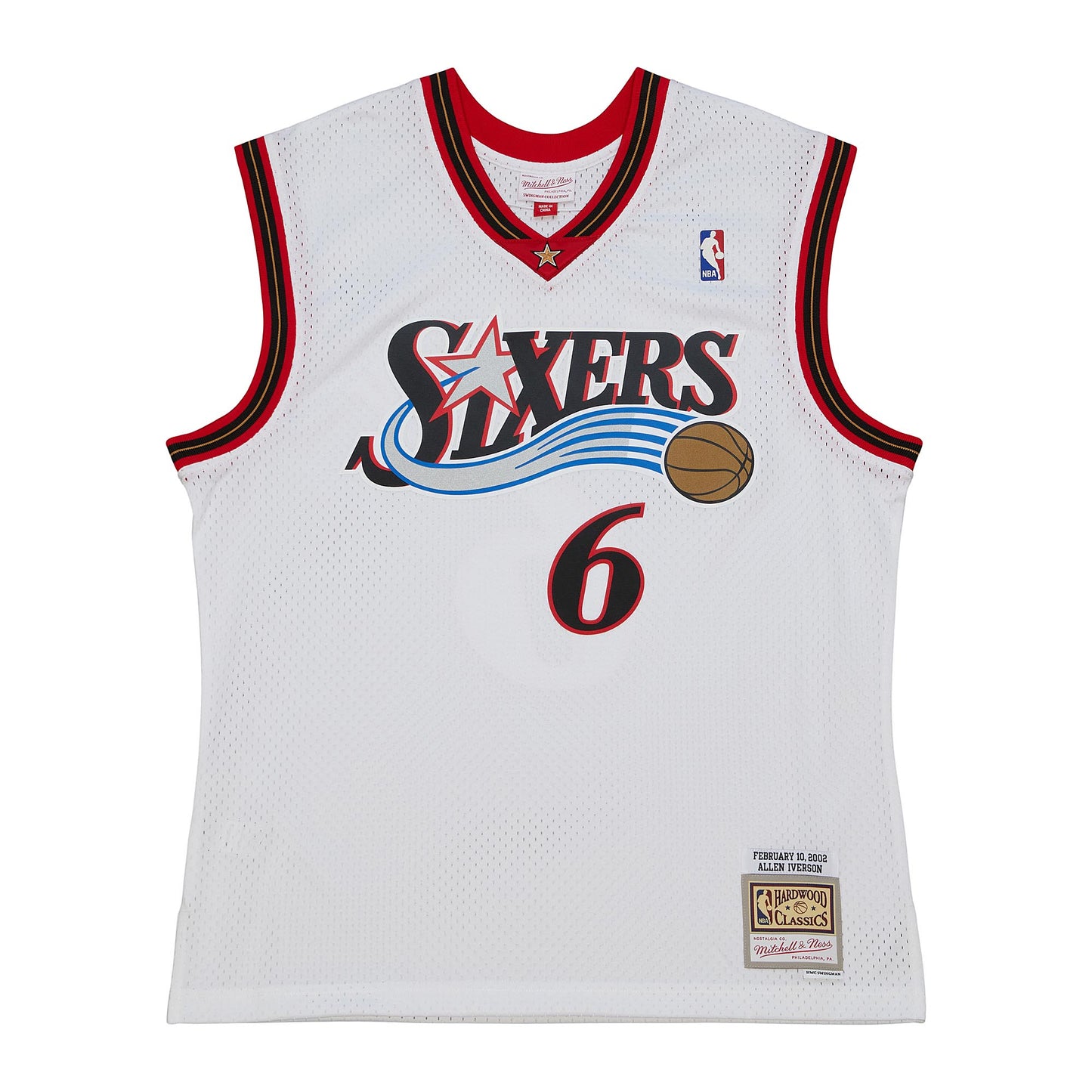 Philadelphia 76ers Mitchell & Ness #3 Allen Iverson All Star 2002 Hardwood Classics Swingman Jersey