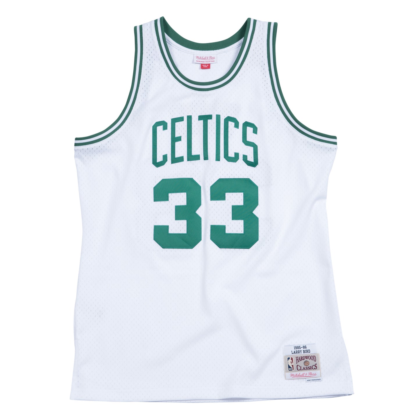 Boston Celtics Mitchell & Ness # 33 Larry Bird White 1985-86 Hardwood Classic Swingman Jersey