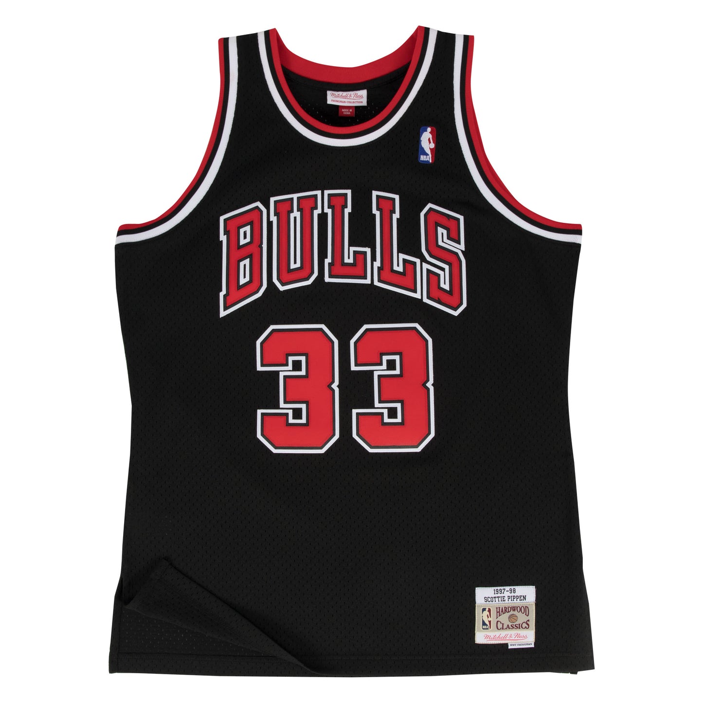 Chicago Bulls Mitchell & Ness #33 Scottie Pippen Black 1997-98 Hardwood Classics Swingman Jersey