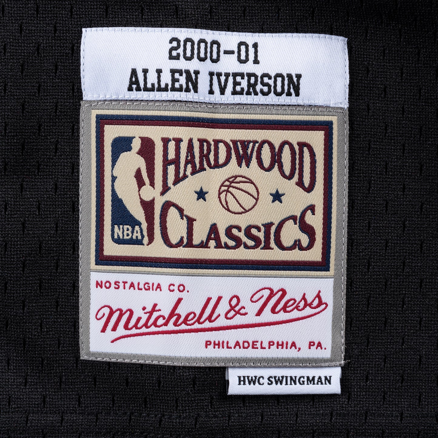 Philadelphia 76ers Mitchell & Ness #3 Allen Iverson Road Black 2000/01 Hardwood Classics Swingman Jersey