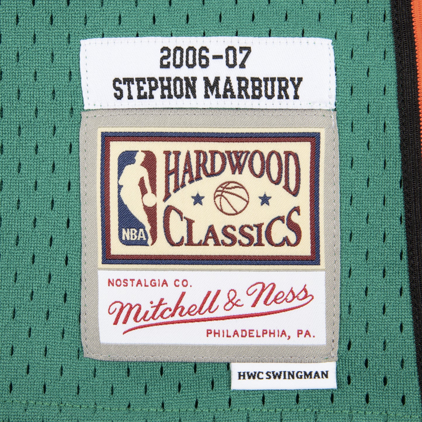 New York Knicks Mitchell & Ness #3 Stephon Marbury Green 2006-07 Hardwood Classic Swingman Jersey