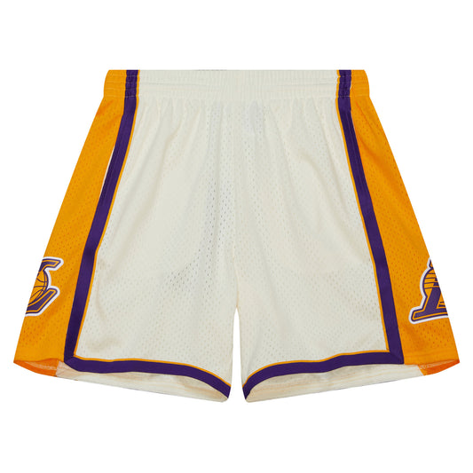 Los Angeles Lakers Mitchell & Ness Hardwood Classics Cream 2009 Logo Swingman Shorts