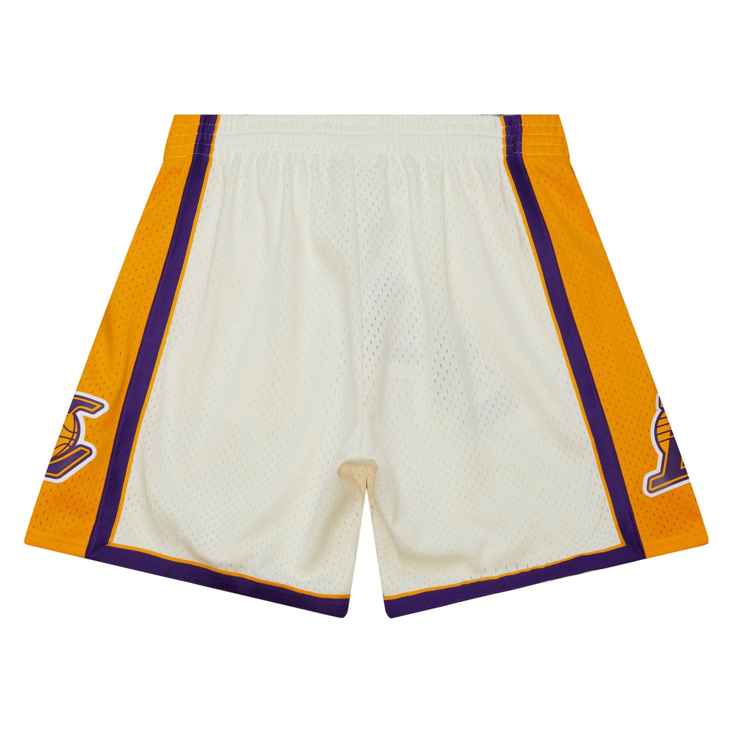 Los Angeles Lakers Mitchell & Ness Hardwood Classics Cream 2009 Logo Swingman Shorts