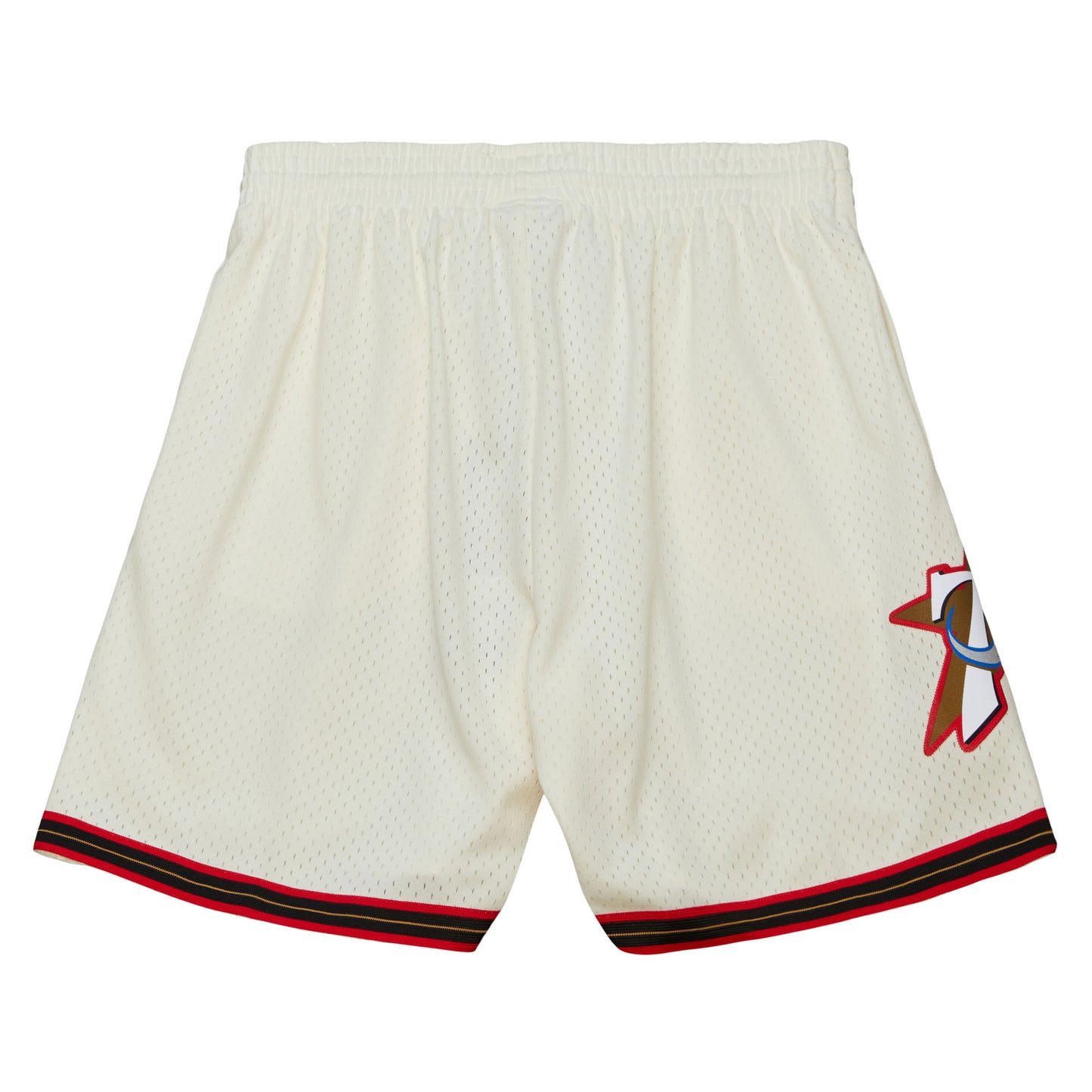 Philadelphia 76ers Mitchell & Ness Hardwood Classics Cream 2000 Logo Swingman Shorts