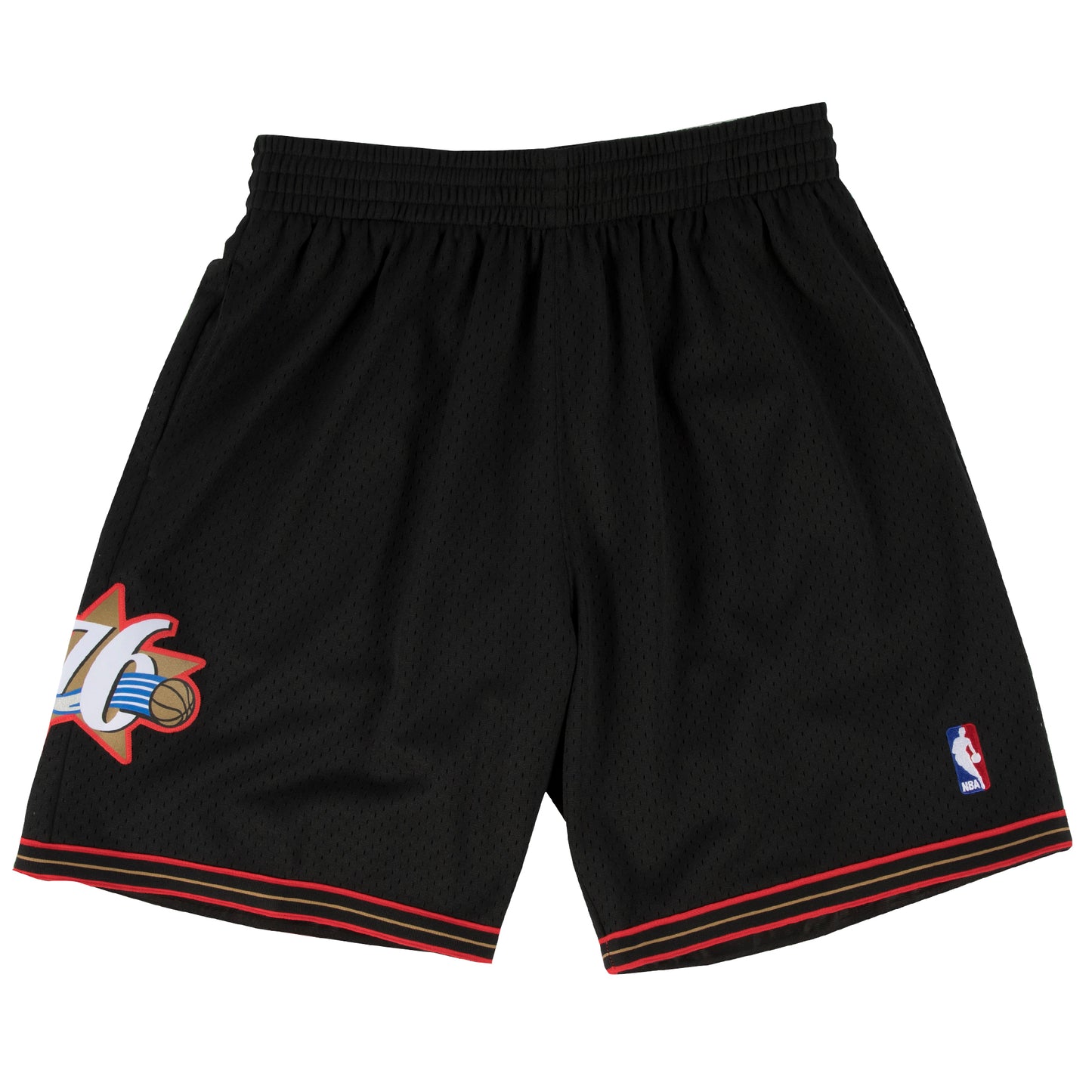 Philadelphia 76ers Mitchell & Ness Hardwood Classics Road 2000-01 Logo Swingman Shorts - Black