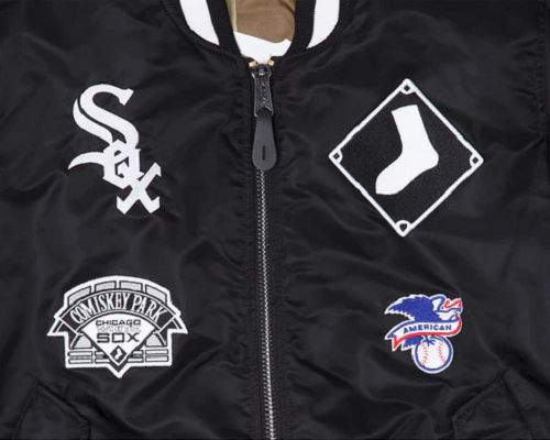 Chicago White Sox Alpha Industries MA-1 Reversible Bomber Jacket-Black/Camo