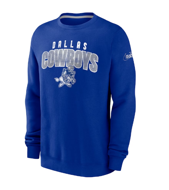 Dallas Cowboys Nike Rewind Club Pullover Sweatshirt - Royal