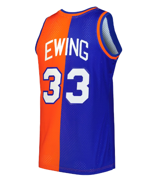New York Knicks Mitchell & Ness #33  Patrick Ewing Split 1991-92 Hardwood Classics Swingman Jersey