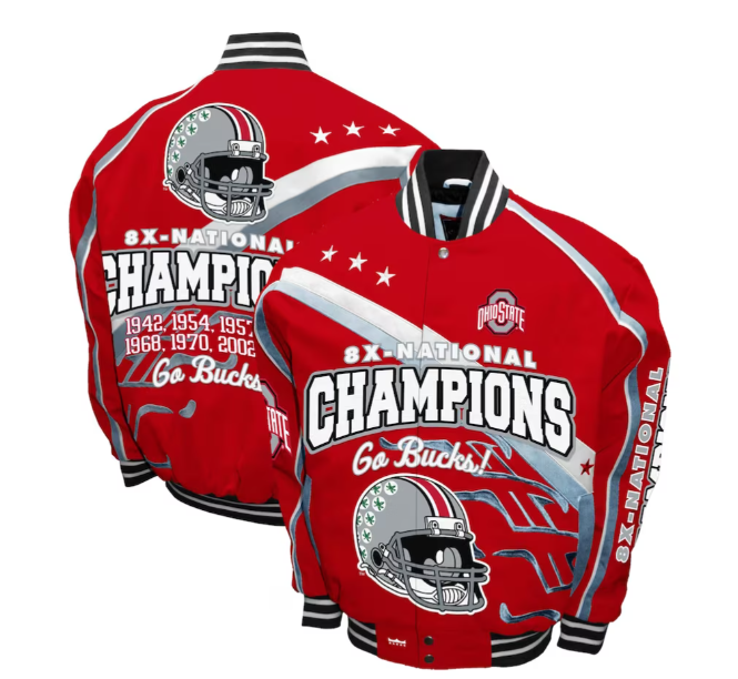 Ohio State Buckeyes Franchise Club Commemorative 8-Time National Champions Full-Snap Jacket