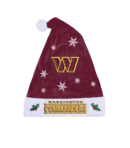 Washington Commanders FOCO Embroidered Santa Hat