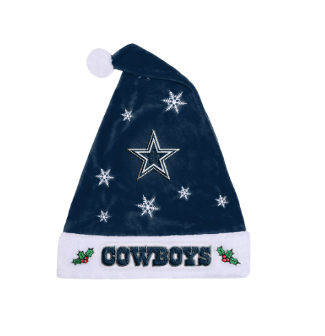 Dallas Cowboys FOCO Embroidered Santa Hat