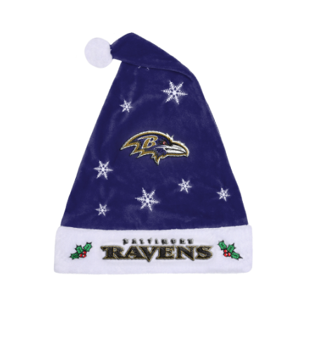 Baltimore Ravens FOCO Embroidered Santa Hat