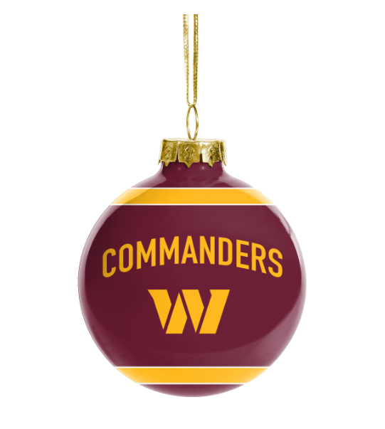 Washington Commanders FOCO Glass Ball Ornament