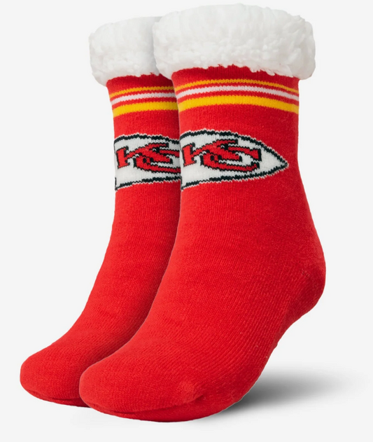Kansas City Chiefs Forever Collectibles Women's Stripe Logo Tall Footy Slipper Socks