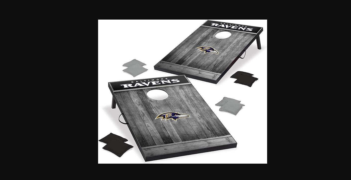 Baltimore Ravens Gray Rustic Wild Sports 2'x3' MDF Wood NFL Cornhole Set