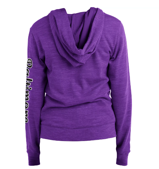 Baltimore Ravens New Era Women's Space Dye Lightweight Fulls Zip Sweatshirt