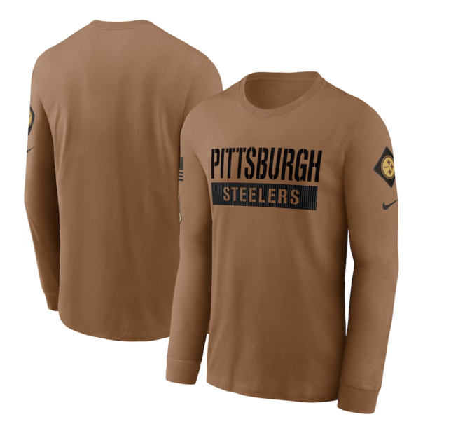 Pittsburgh Steelers Nike Salute to Service Long Sleeve Shirt- Tan