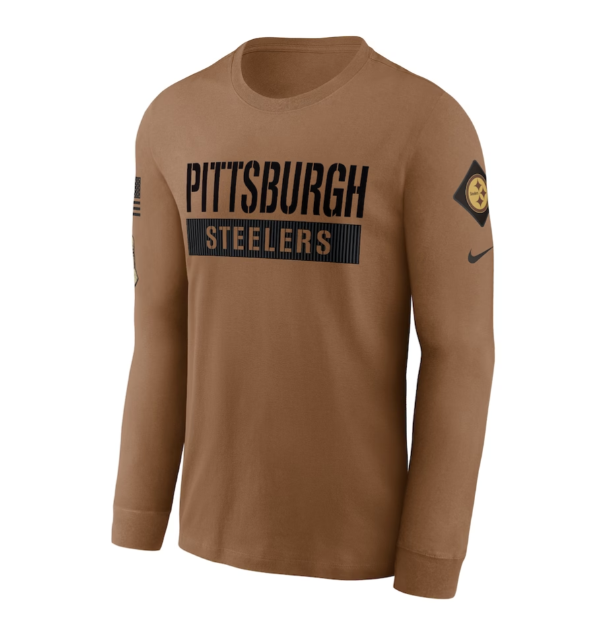 Pittsburgh Steelers Nike Salute to Service Long Sleeve Shirt- Tan