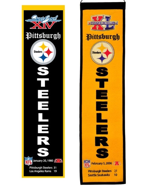 Pittsburgh Steelers 8 X 32 Superbowl Champions Heritage Banner