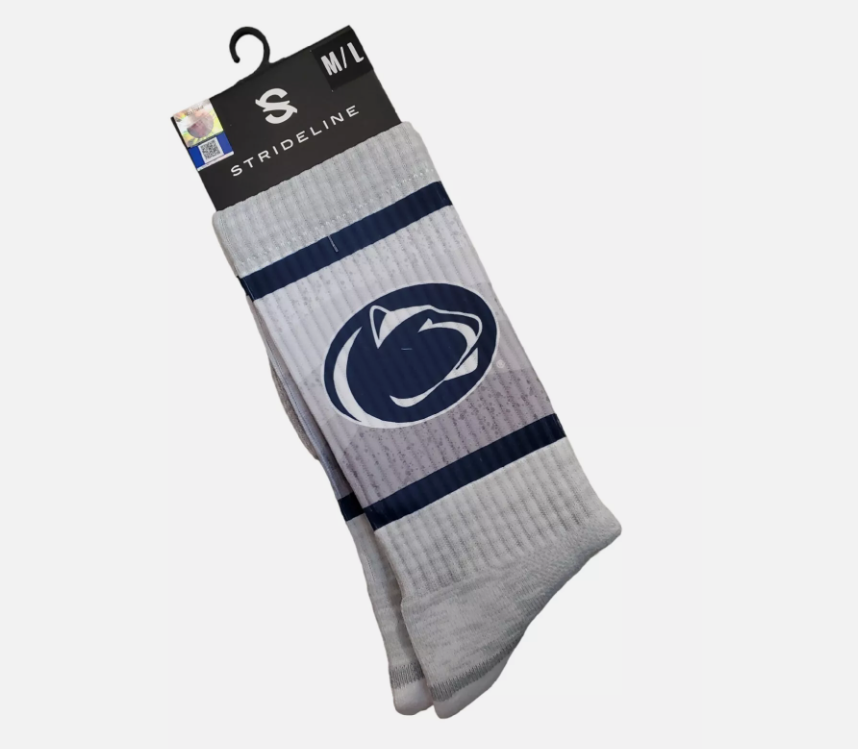 Penn State  Strideline Nittany Lions Logo Crew Socks-Gray