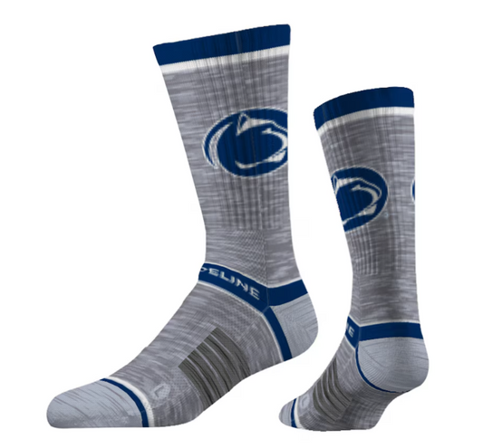 Penn State  Strideline Nittany Lions Logo Crew Socks-Gray
