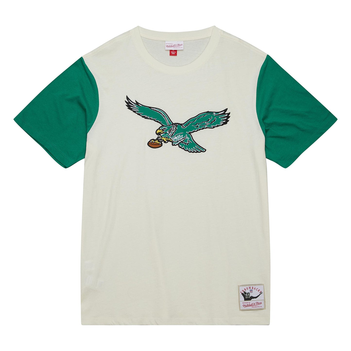 Philadelphia Eagles Mitchell & Ness Color Block T-Shirt - Cream