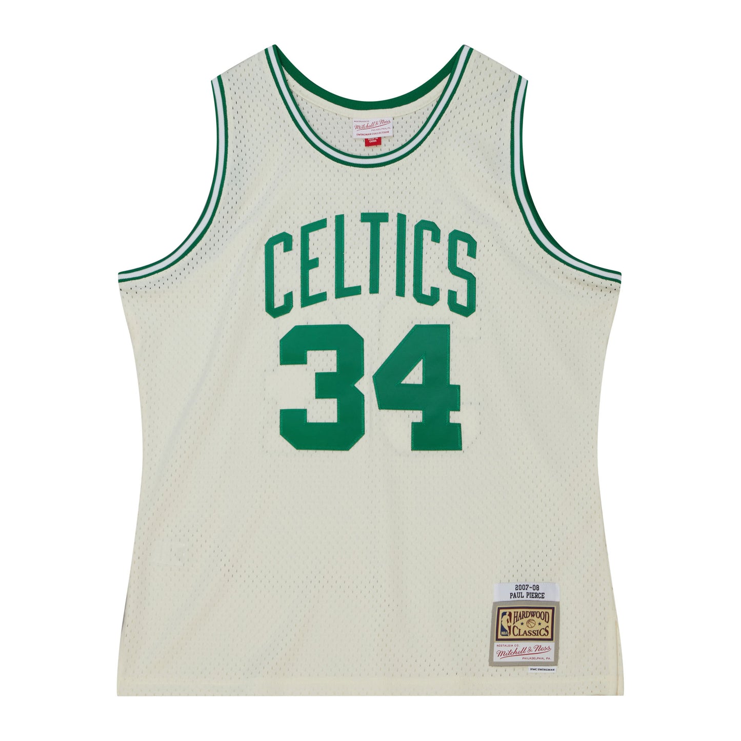 Boston Celtics Mitchell & Ness #34 Paul Pierce Cream 2007-08 Hardwood Classic Swingman Jersey