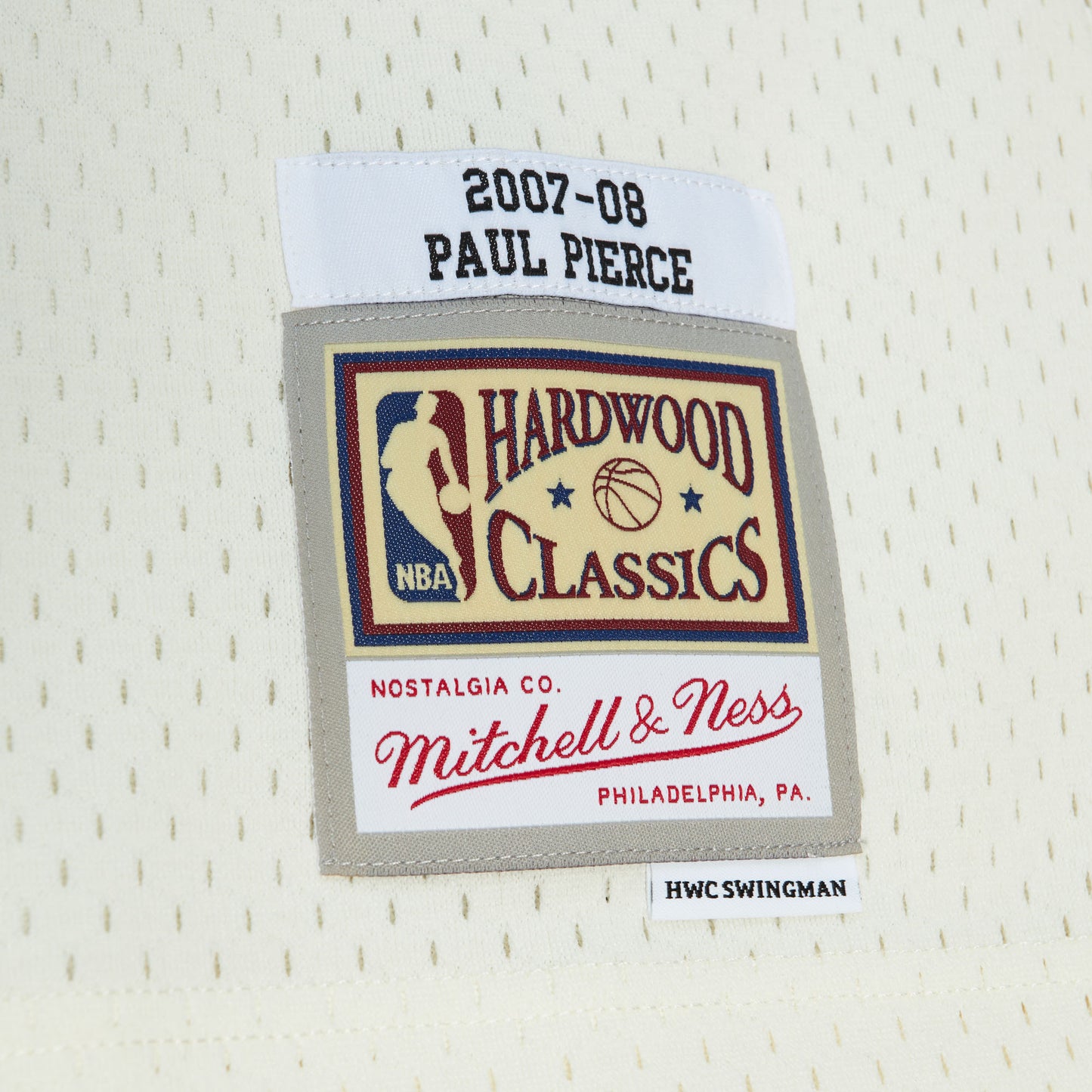 Boston Celtics Mitchell & Ness #34 Paul Pierce Cream 2007-08 Hardwood Classic Swingman Jersey