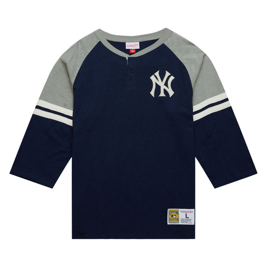 New York Yankees Mitchell & Ness Legendary Vintage Slub Henley Tee