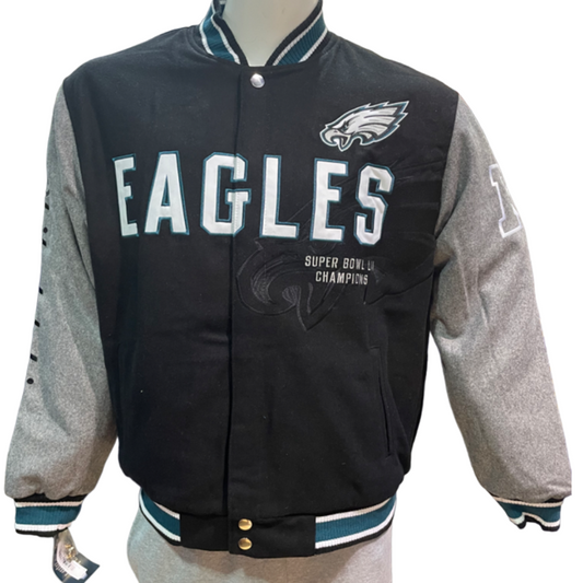 Philadelphia Eagles JH Desgin Commemorative Reversible Wool Nylon Men's Jacket