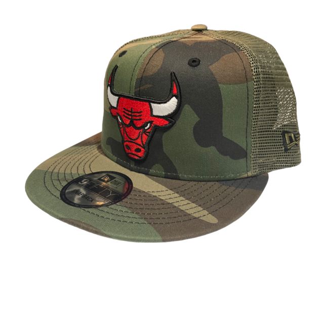 Chicago Bulls New Era Woodland Camo Trucker D3 9Fifty Hat