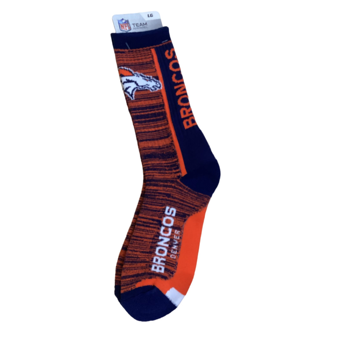 Denver Broncos For Bare Feet Adult Bar Stripe Socks