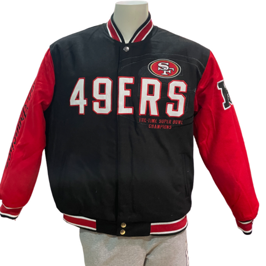 San Francisco 49ers JH Desgin 5 Time Commemorative Reversible Wool Nylon Men's Jacket