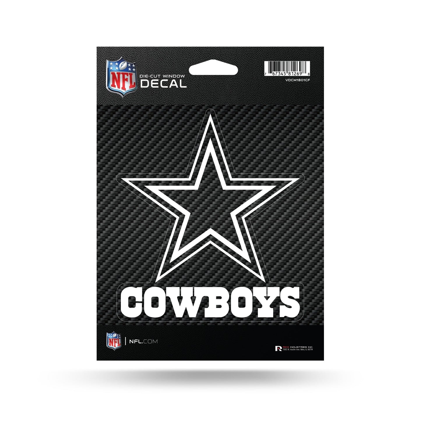 Dallas Cowboys Carbon Fiber Design Medium Die Cut Decal