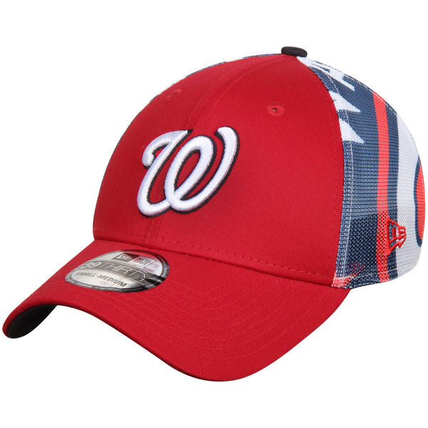 Washington Nationals New Era Logo Wrapped 39THIRTY Flex Hat - Red