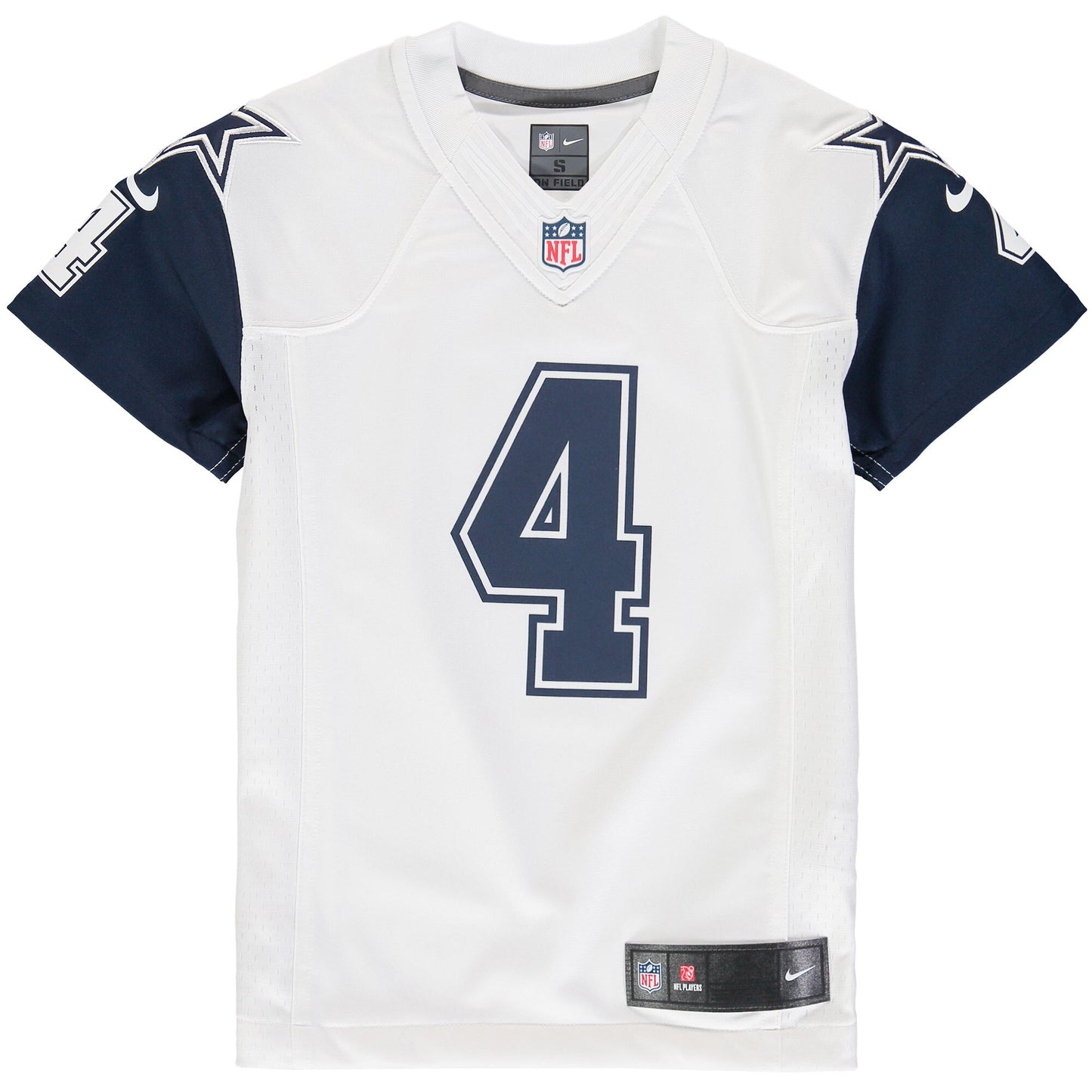 Dallas Cowboys Nike #4 Dak Prescott Youth Game Jersey- White Color Rush