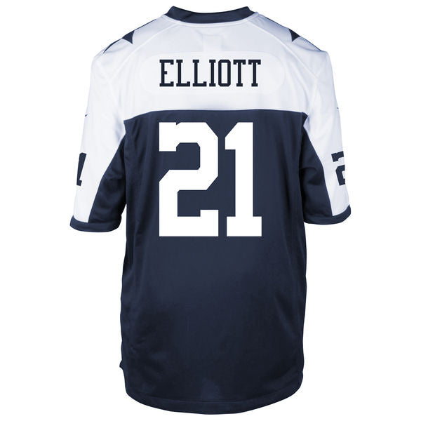 Ezekiel Elliott #21 Dallas Cowboys Nike Youth Throwback Game Jersey -Blue/White