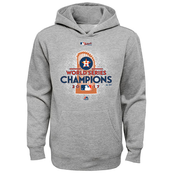 Houston Astros Youth Gray 2017 World Series Champions Locker Room Hoodie