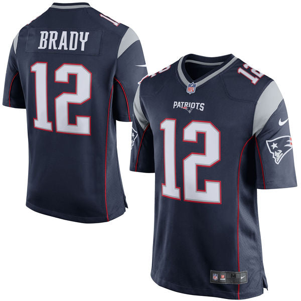 New England Patriots #12 Tom Brady Mens Game Jersey - Blue