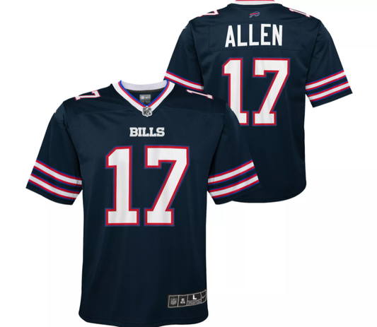 Buffalo Bills Nike #17 Josh Allen Youth Game Jersey - Inverted Blue