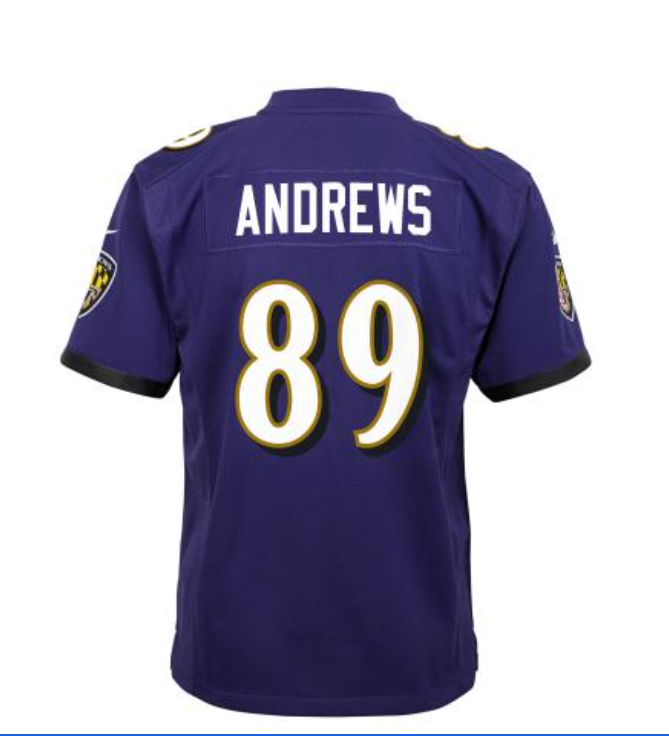 Baltimore Ravens #89 Mark Andrews Youth Nike Game Jersey- Purple
