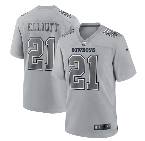 Dallas Cowboys #21 Ezekiel Elliott Atmosphere Men's Jersey - Gray