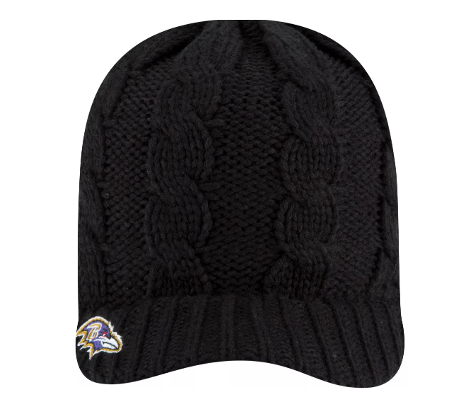 Baltimore Ravens New Era Womens Arctic Blast Knit Hat with Brim