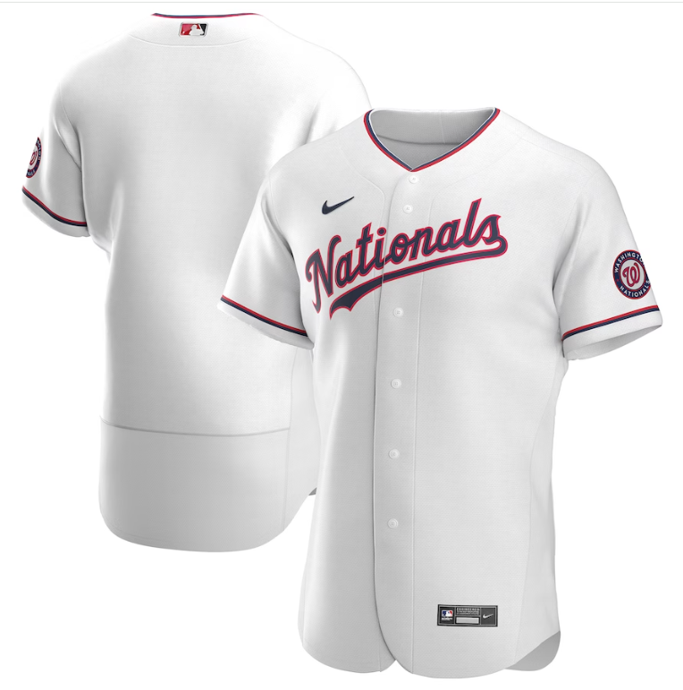 Washington Nationals Nike Authentic Alternate Wordmark Home Jersey-White