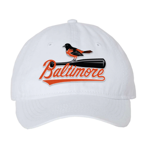Baltimore Baseball Route One Adjustable Hat- White